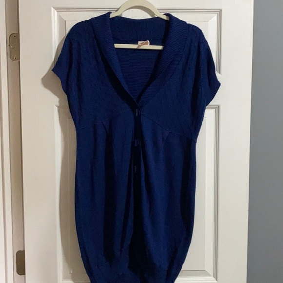 EUC Tulle Royal Blue Tulip Shape Knit Cardigan - Picture 1 of 10